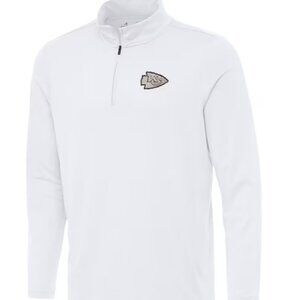 Men's Kansas City Chiefs Antigua White Reprocess Quarter-Zip Top